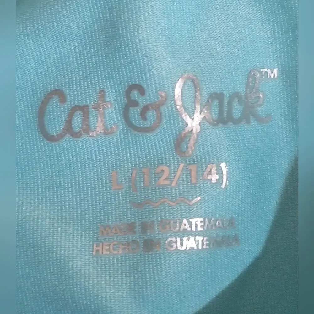 2 Pc Cherokee/Cat & Jack Kids Swim Rashguards - Black & Blue Sz 12/14 #1894